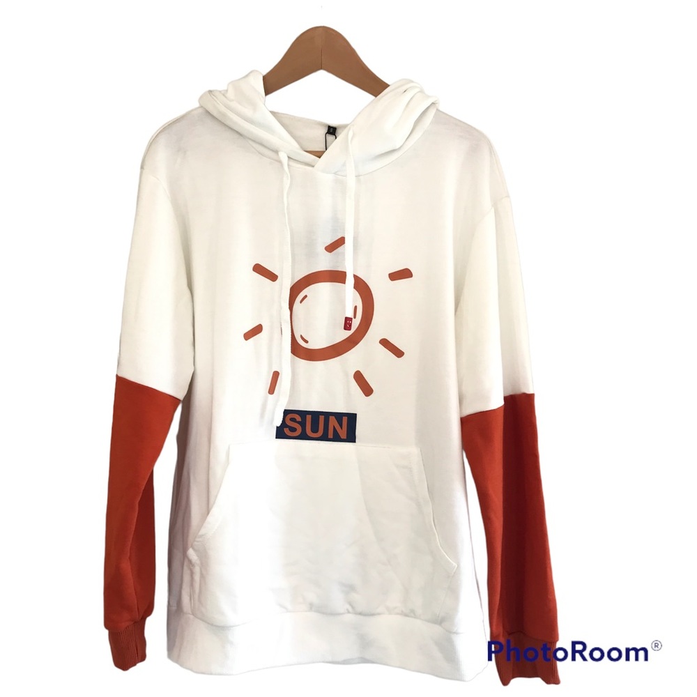 Zaful Color Blocking Sun Hoodie Sweatshirt Kangaroo Pocket Mens S